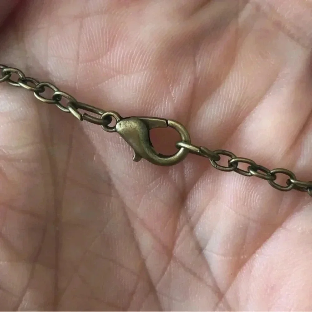 3D Rainbow Saturn Rings Planet Globe Unique Glass Brass Chain Necklace